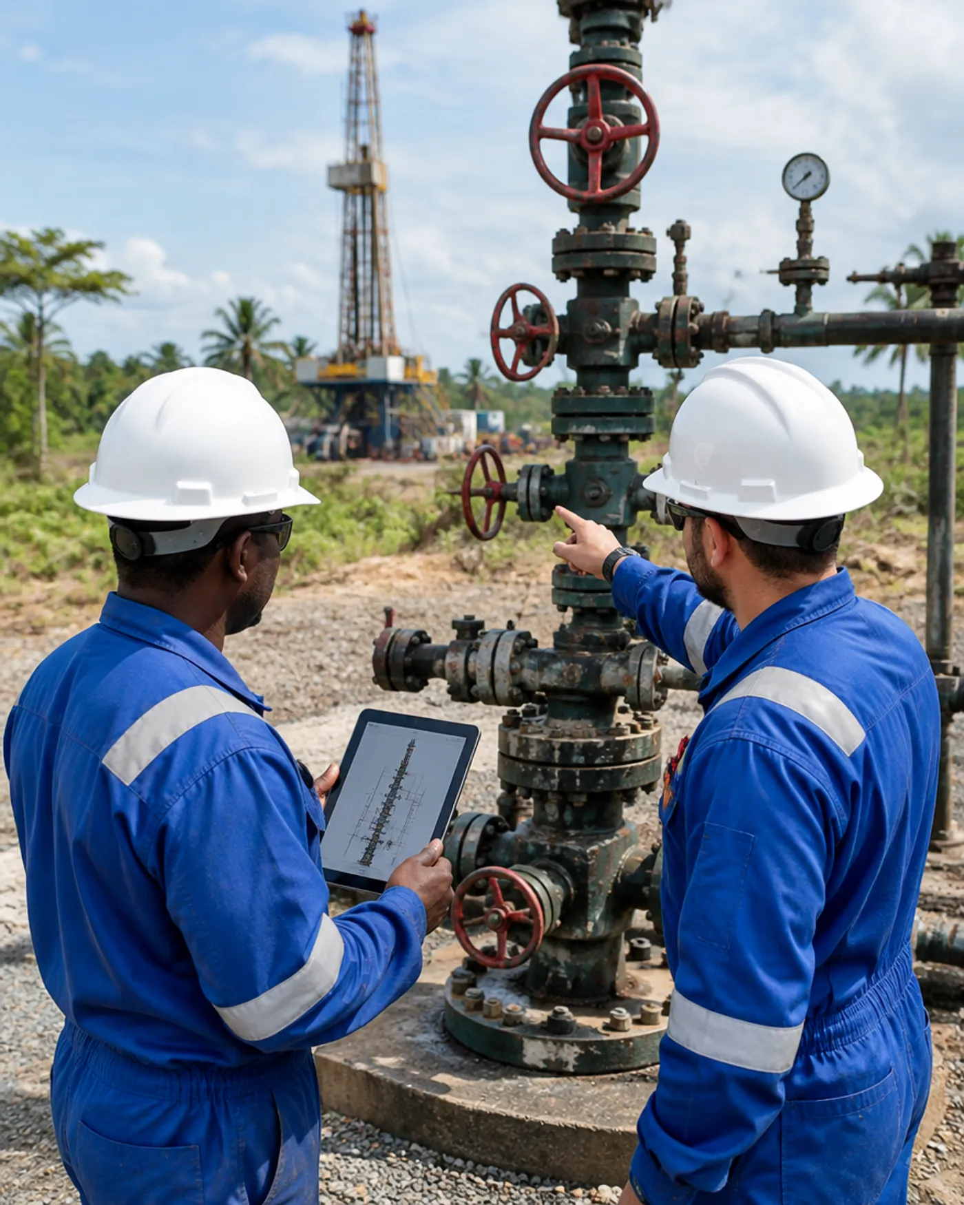 Ingenieros de FORBEX en locación de pozo